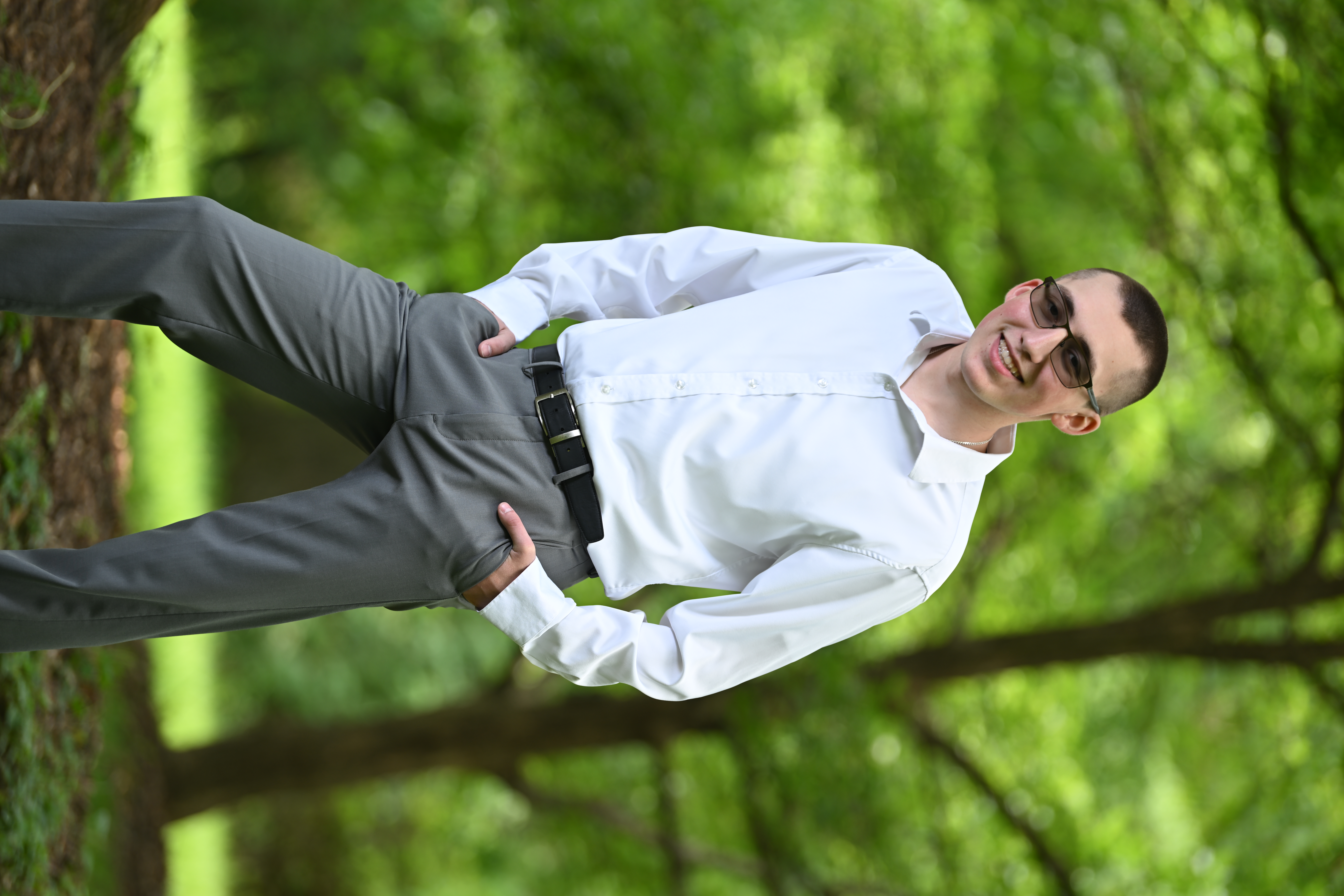 High school senior portrait outdoors
